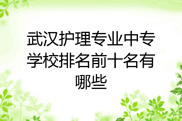 武汉护理专业中专学校排名前十名有哪些