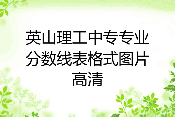 英山理工中专专业分数线表格式图片高清