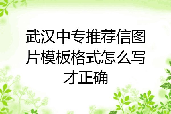 武汉中专推荐信图片模板格式怎么写才正确