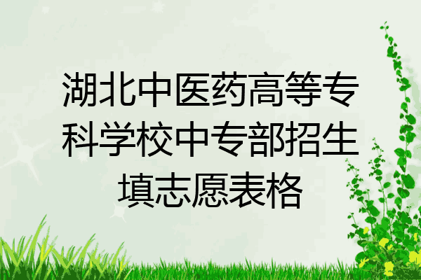 湖北中医药高等专科学校中专部招生填志愿表格