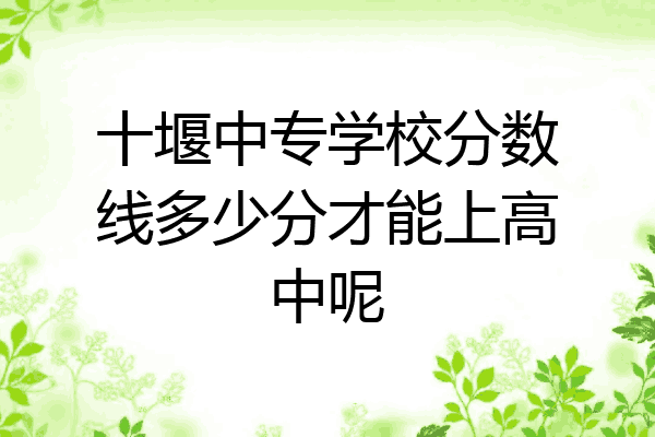 十堰中专学校分数线多少分才能上高中呢