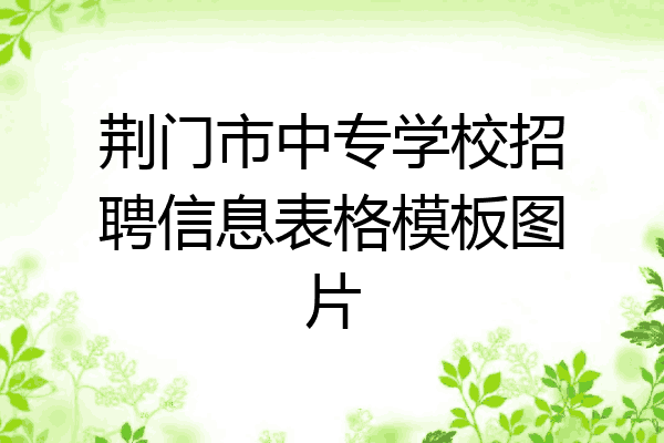 荆门市中专学校招聘信息表格模板图片