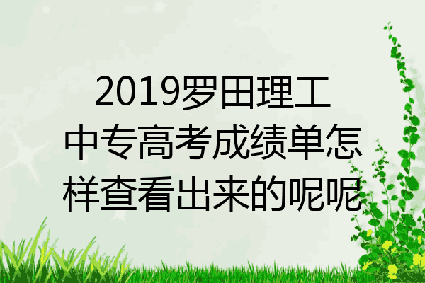 2019罗田理工中专高考成绩单怎样查看出来的呢呢