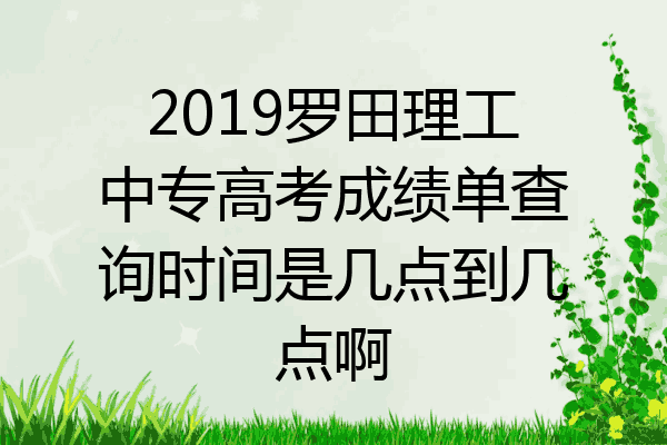 2019罗田理工中专高考成绩单查询时间是几点到几点啊