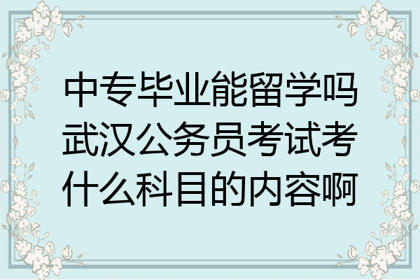 中专毕业能留学吗武汉公务员考试考什么科目的内容啊
