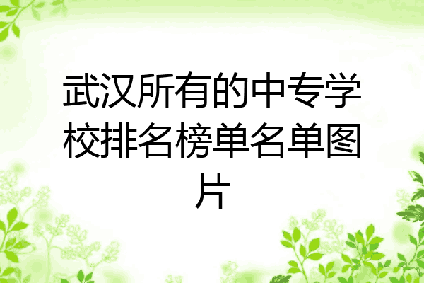 武汉所有的中专学校排名榜单名单图片