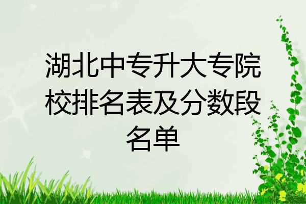 湖北中专升大专院校排名表及分数段名单