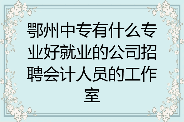 鄂州中专有什么专业好就业的公司招聘会计人员的工作室