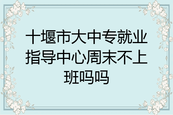 十堰市大中专就业指导中心周末不上班吗吗