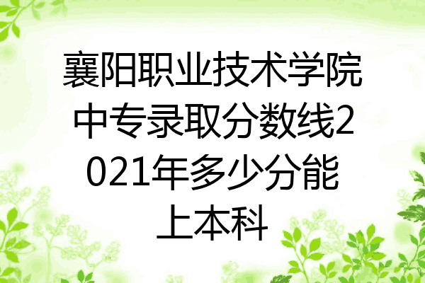 襄阳职业技术学院中专录取分数线2021年多少分能上本科