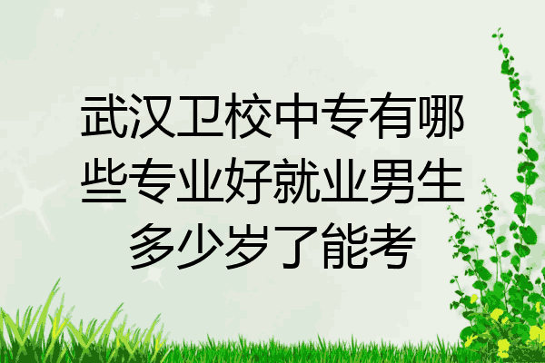 武汉卫校中专有哪些专业好就业男生多少岁了能考