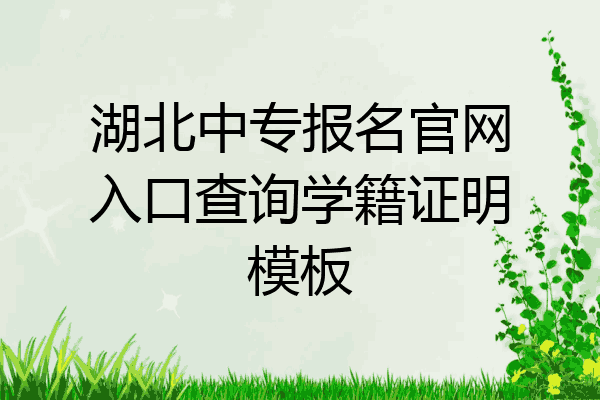 湖北中专报名官网入口查询学籍证明模板