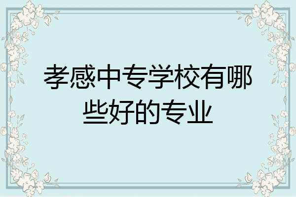 孝感中专学校有哪些好的专业