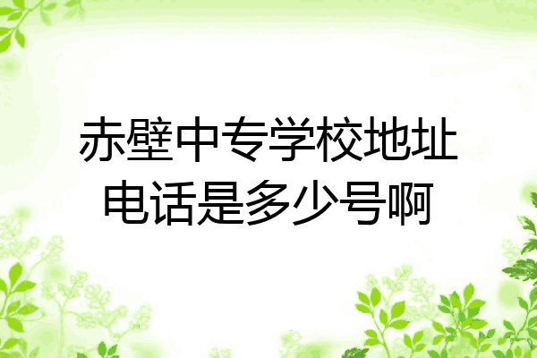 赤壁中专学校地址电话是多少号啊