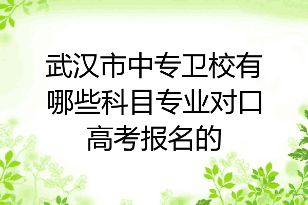 武汉市中专卫校有哪些科目专业对口高考报名的