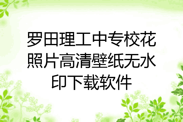 罗田理工中专校花照片高清壁纸无水印下载软件