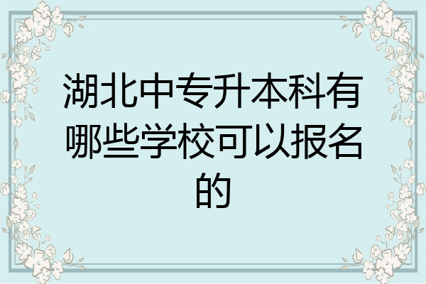 湖北中专升本科有哪些学校可以报名的