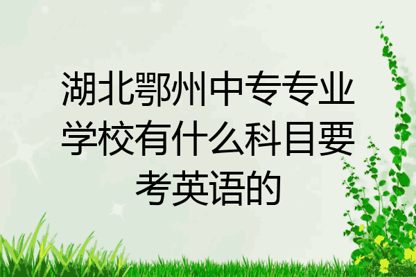 湖北鄂州中专专业学校有什么科目要考英语的