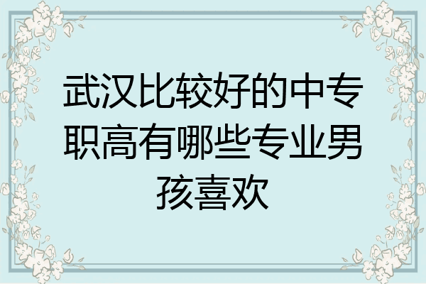 武汉比较好的中专职高有哪些专业男孩喜欢