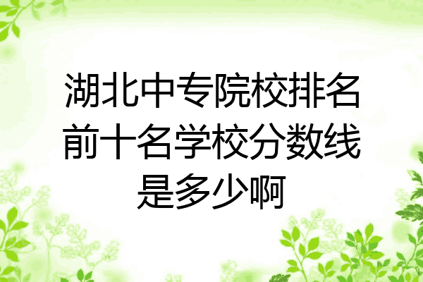 湖北中专院校排名前十名学校分数线是多少啊
