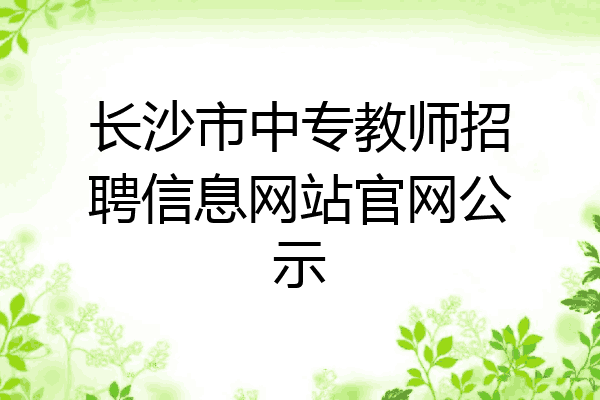 长沙市中专教师招聘信息网站官网公示