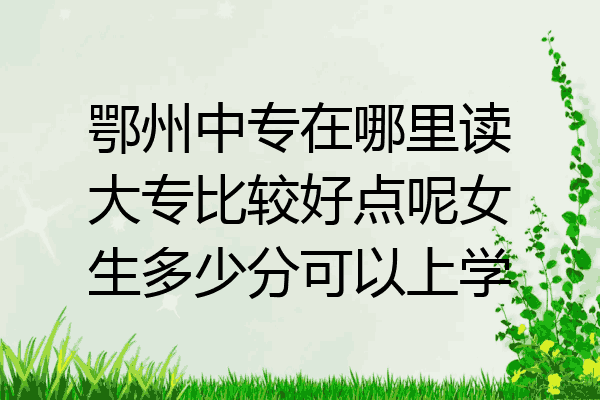 鄂州中专在哪里读大专比较好点呢女生多少分可以上学