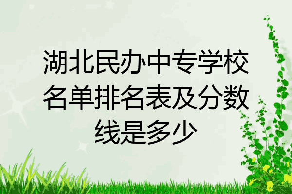 湖北民办中专学校名单排名表及分数线是多少
