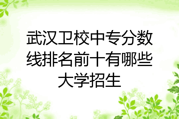 武汉卫校中专分数线排名前十有哪些大学招生