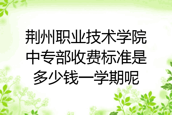 荆州职业技术学院中专部收费标准是多少钱一学期呢