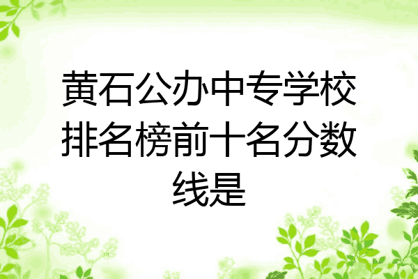 黄石公办中专学校排名榜前十名分数线是
