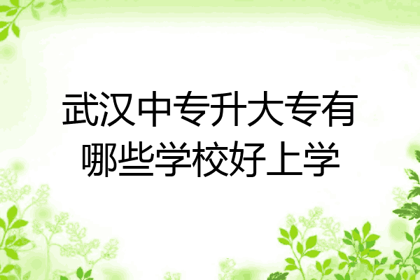 武汉中专升大专有哪些学校好上学