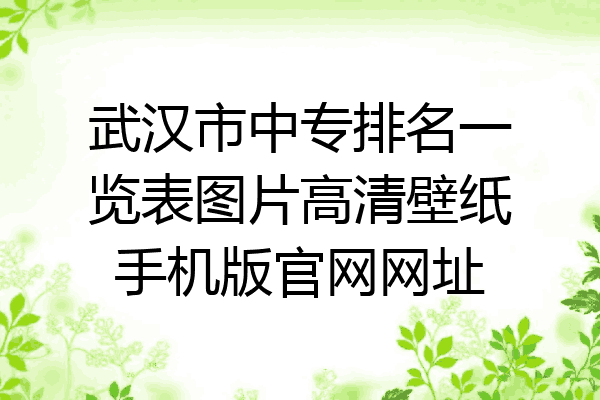 武汉市中专排名一览表图片高清壁纸手机版官网网址