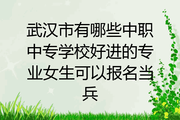武汉市有哪些中职中专学校好进的专业女生可以报名当兵