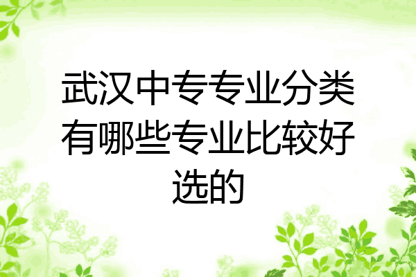 武汉中专专业分类有哪些专业比较好选的