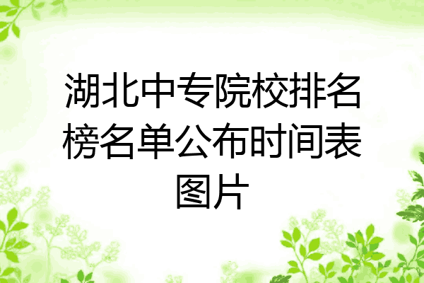 湖北中专院校排名榜名单公布时间表图片