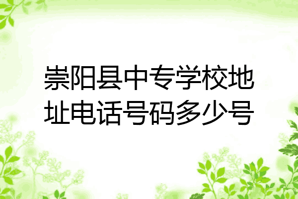 崇阳县中专学校地址电话号码多少号