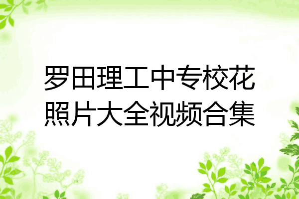 罗田理工中专校花照片大全视频合集
