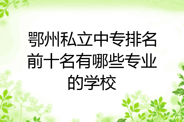 鄂州私立中专排名前十名有哪些专业的学校