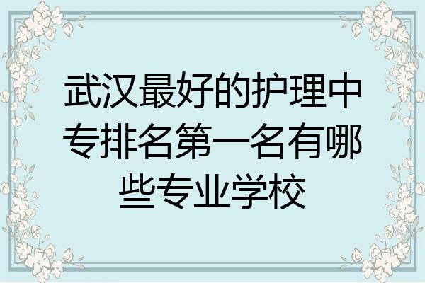 武汉最好的护理中专排名第一名有哪些专业学校