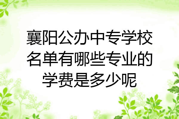 襄阳公办中专学校名单有哪些专业的学费是多少呢