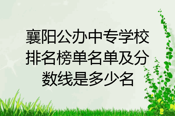 襄阳公办中专学校排名榜单名单及分数线是多少名