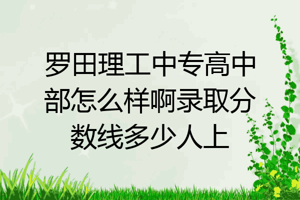 罗田理工中专高中部怎么样啊录取分数线多少人上