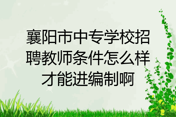 襄阳市中专学校招聘教师条件怎么样才能进编制啊