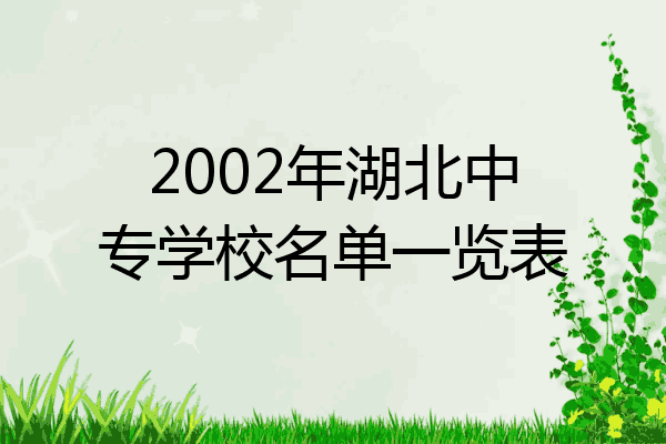 2002年湖北中专学校名单一览表