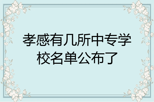 孝感有几所中专学校名单公布了