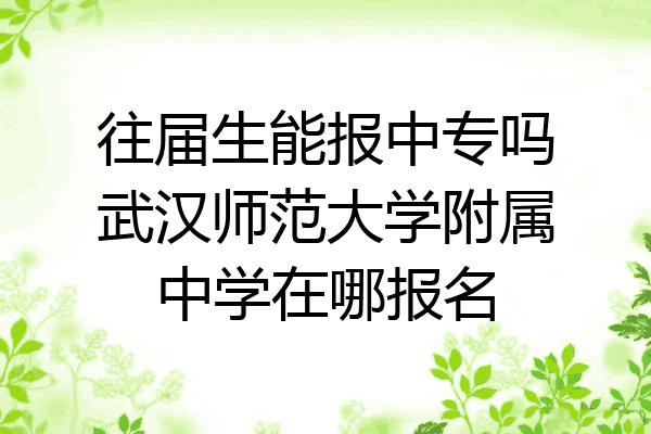 往届生能报中专吗武汉师范大学附属中学在哪报名