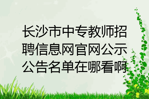 长沙市中专教师招聘信息网官网公示公告名单在哪看啊