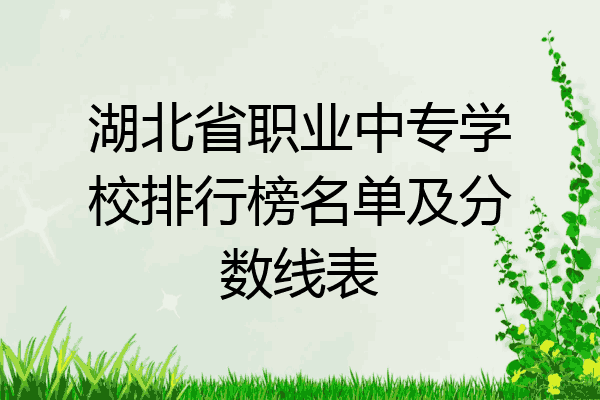 湖北省职业中专学校排行榜名单及分数线表