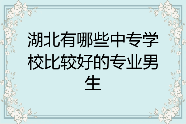 湖北有哪些中专学校比较好的专业男生