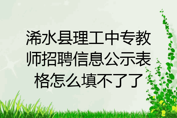 浠水县理工中专教师招聘信息公示表格怎么填不了了